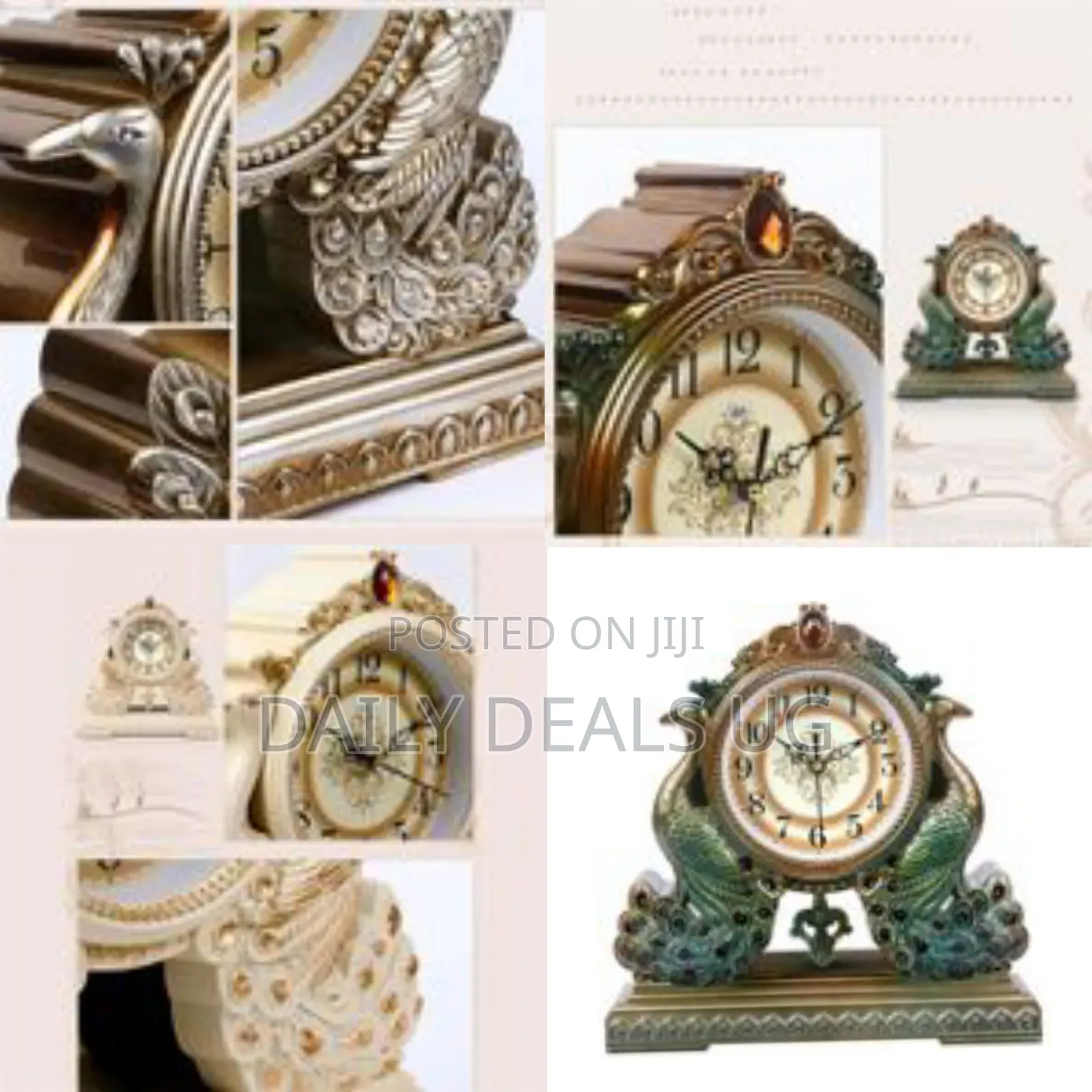 Desktop Clock Classic European Style Clock Bedroom Bedside Silent