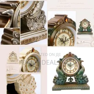 Desktop Clock Classic European Style Clock Bedroom Bedside Silent