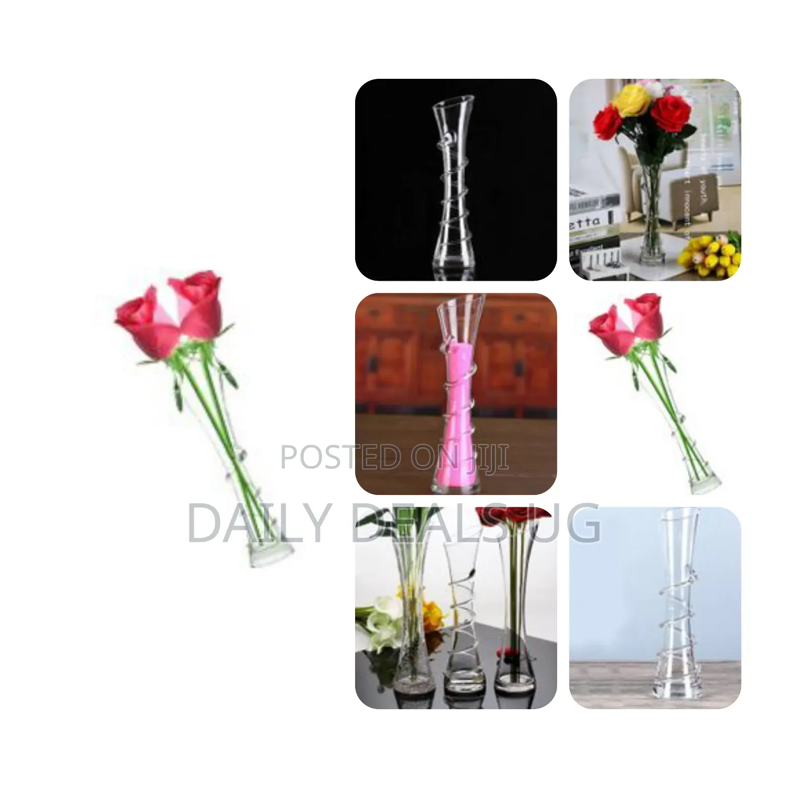Tall Thin Vase Glass, Bevel Circles Crystal Vases for Flowers