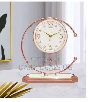 Ornaments Light Luxury Metal Copper Plated Large Desktop Clock