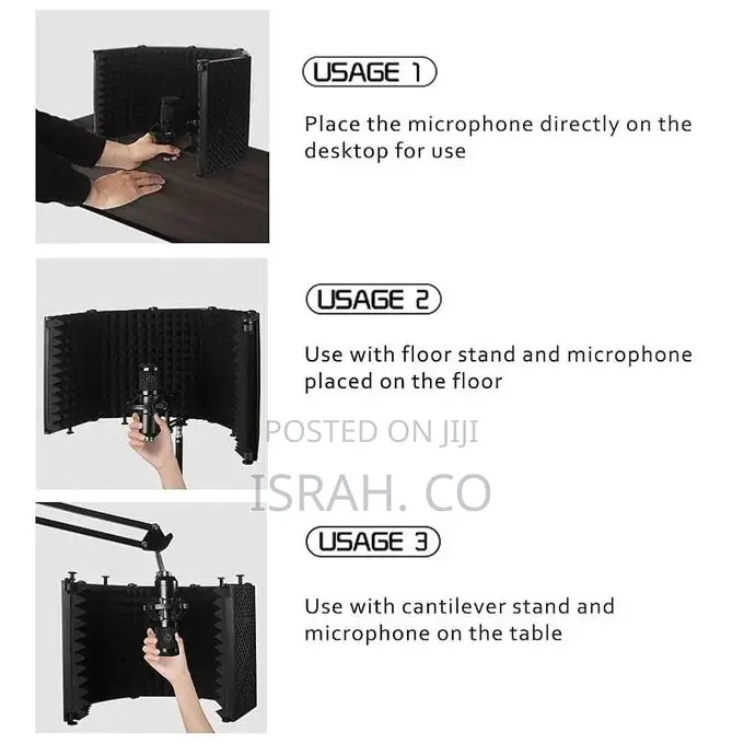 Foldable Adjustable Sound Absorbing Vocal Recording Panel