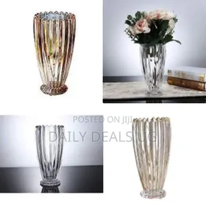 Wide Mouth Rose Lily Fresh Flowers Decorative Glass Vase