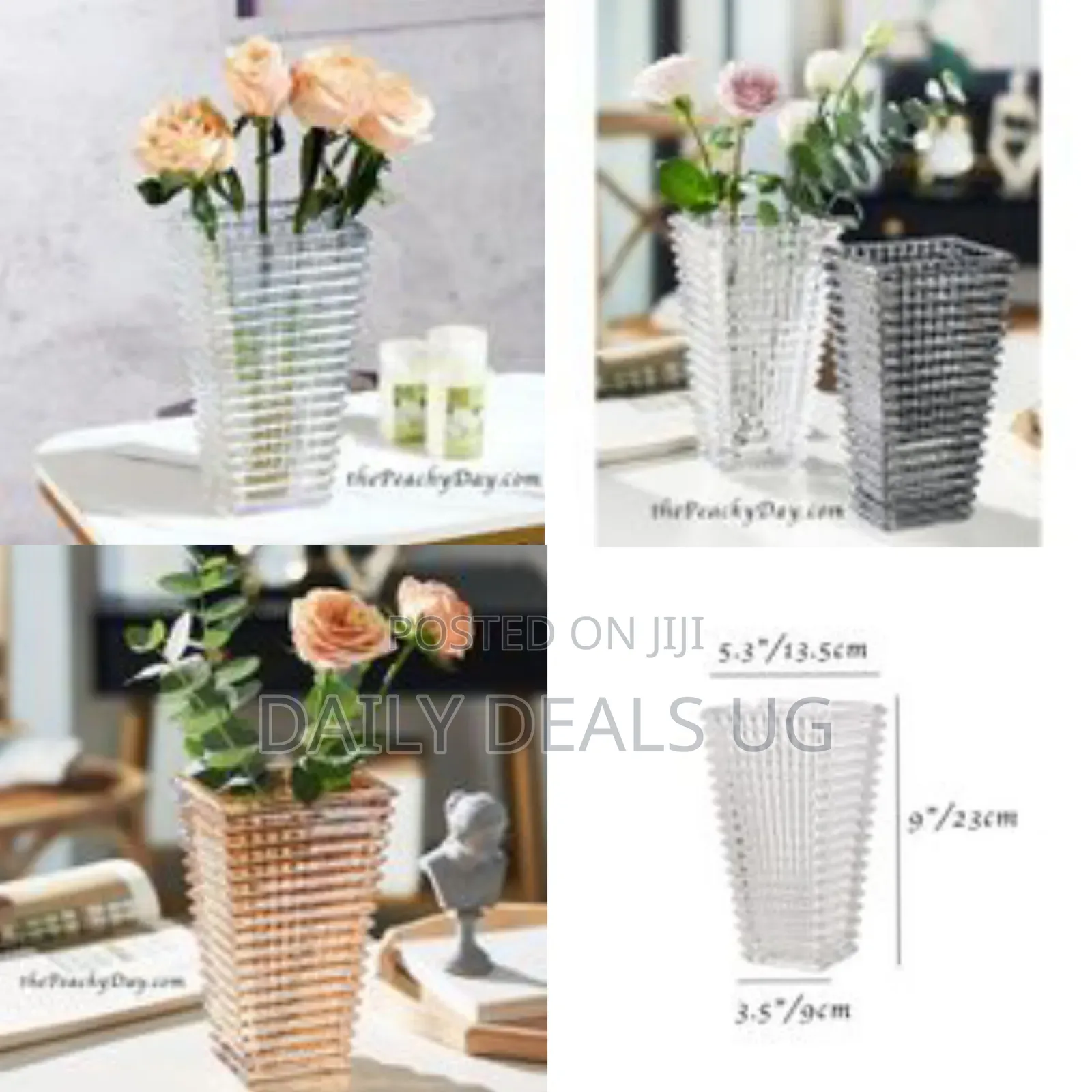 Glass Eye Rectangular Flower Vase Sculpture Vase Tabletop Glass Vases