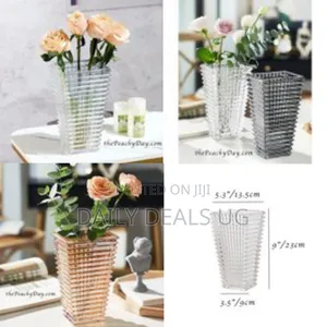 Glass Eye Rectangular Flower Vase Sculpture Vase Tabletop Glass Vases