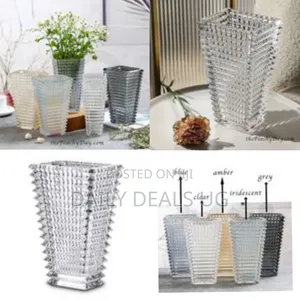 Glass Eye Rectangular Flower Vase Sculpture Vase Tabletop Glass Vases