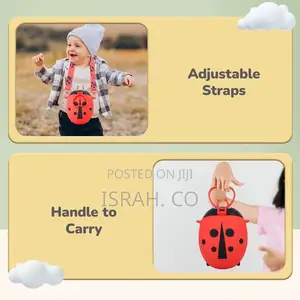 Lady Bug Shape Water Bottle With Adjustable Shoulder Strap
