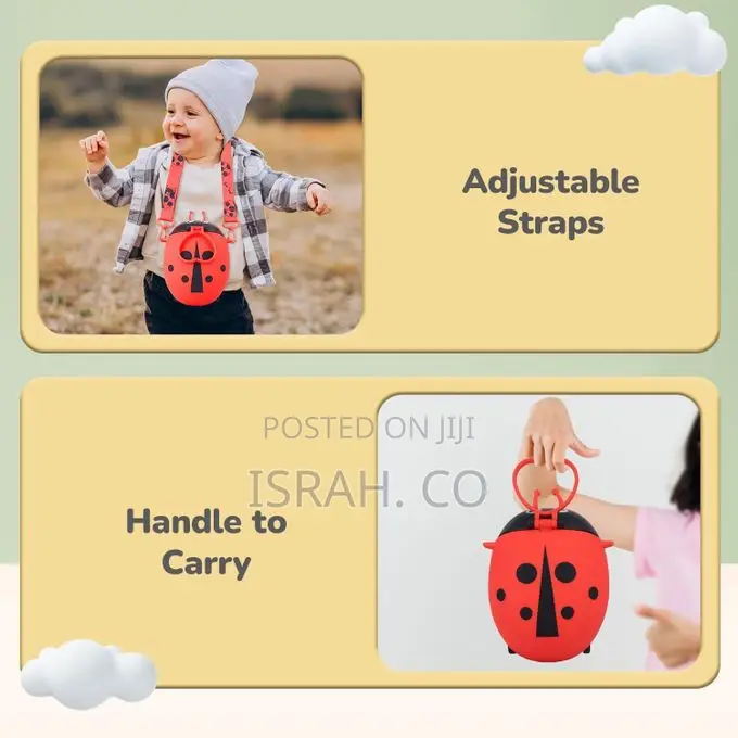 Lady Bug Shape Water Bottle With Adjustable Shoulder Strap