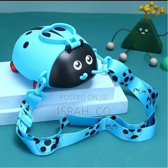 Lady Bug Shape Water Bottle With Adjustable Shoulder Strap