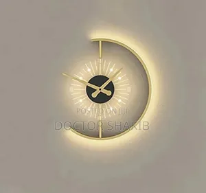 Luxurious Golden Led Wall Clock