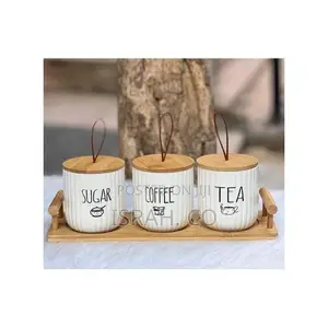 Ceramic Storage Canister for Coffee Sugar Tea Set