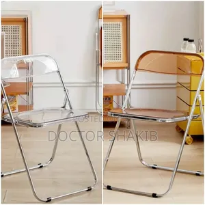 New Folding Dining Chair,Plastic Panel Metal Chrome Frame