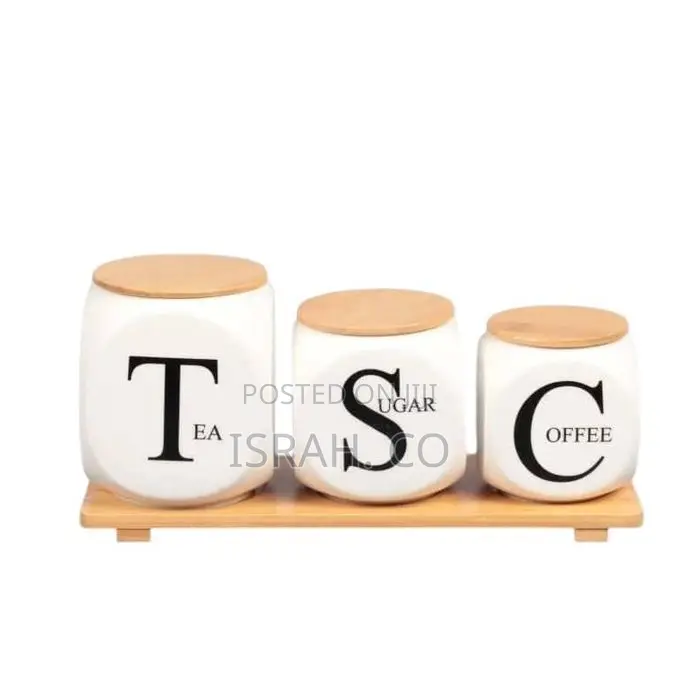 Modern Ceramic 3-Pack Airtight Jars Porcelain