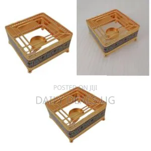 Large Square Décor Modern Metal Candle Holder - Gold