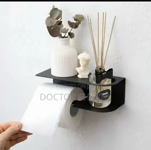 Luxurious Wall-Mounted Toilet Paper Holder Black