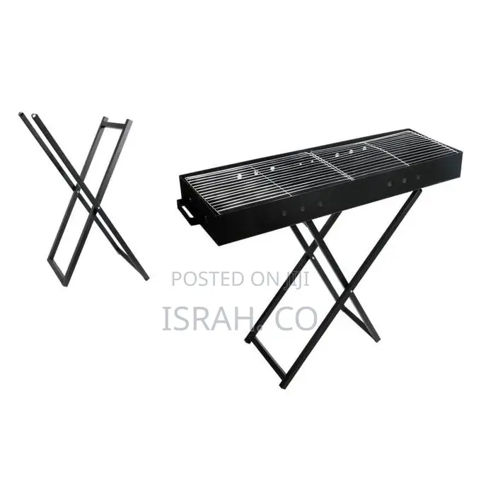 Heavy Duty Foldable BBQ Stand With Kabab Smoker Grill