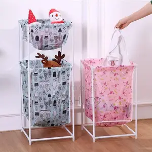 Laundry Hamper Cloth Storage Baskets With Compartments