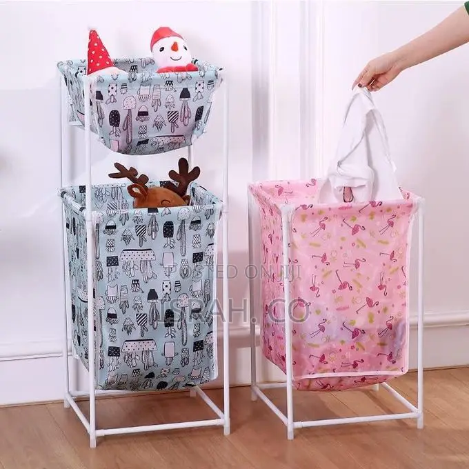 Laundry Hamper Cloth Storage Baskets With Compartments