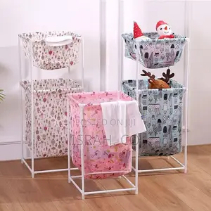 Laundry Hamper Cloth Storage Baskets With Compartments