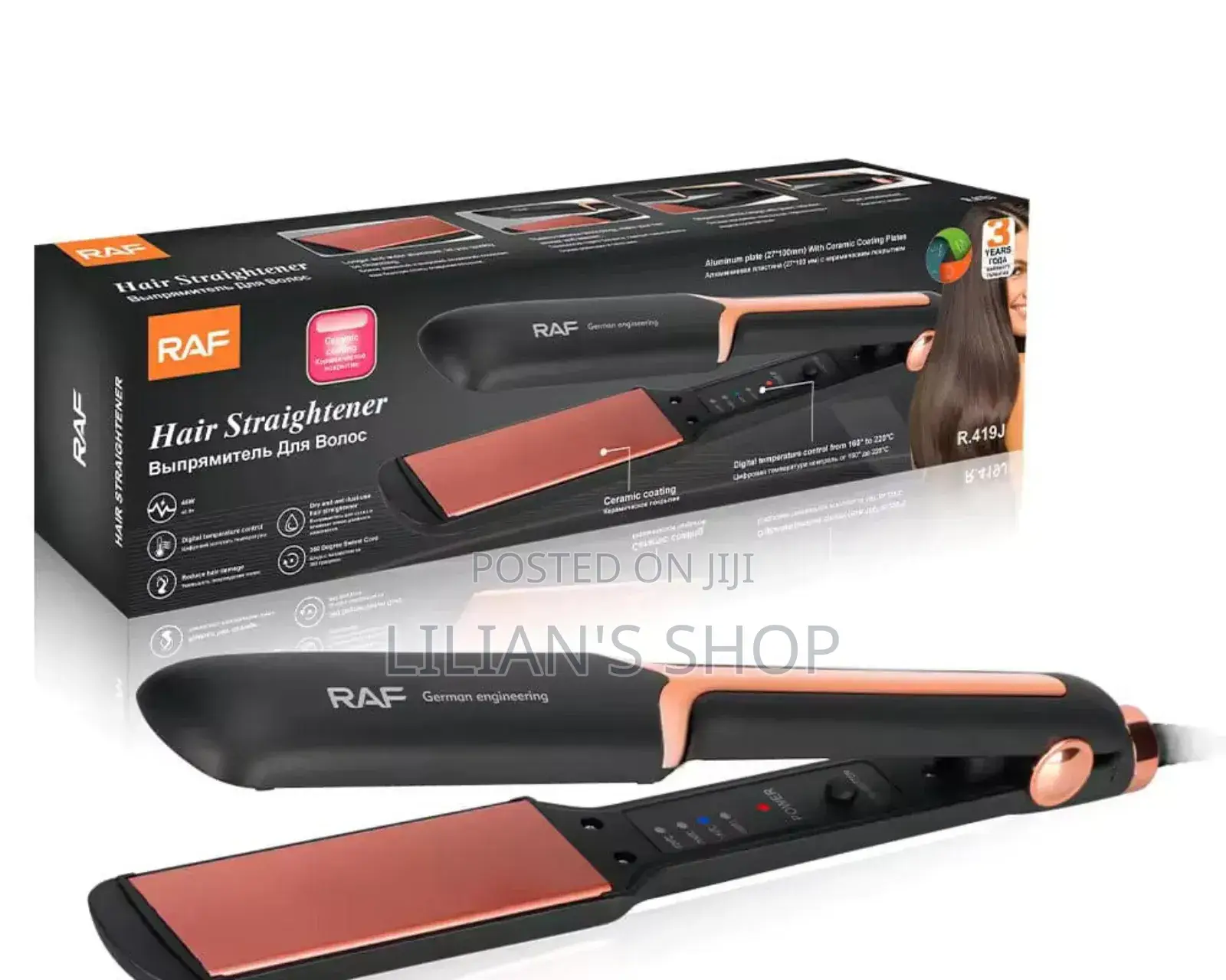 Raf Professional PTC Electric Hair Straightener Iron