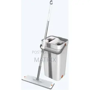 Hands-Free Microfiber Flat Mop With Bucket Floor Mop Pressure Free