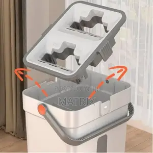 Hands-Free Microfiber Flat Mop With Bucket Floor Mop Pressure Free