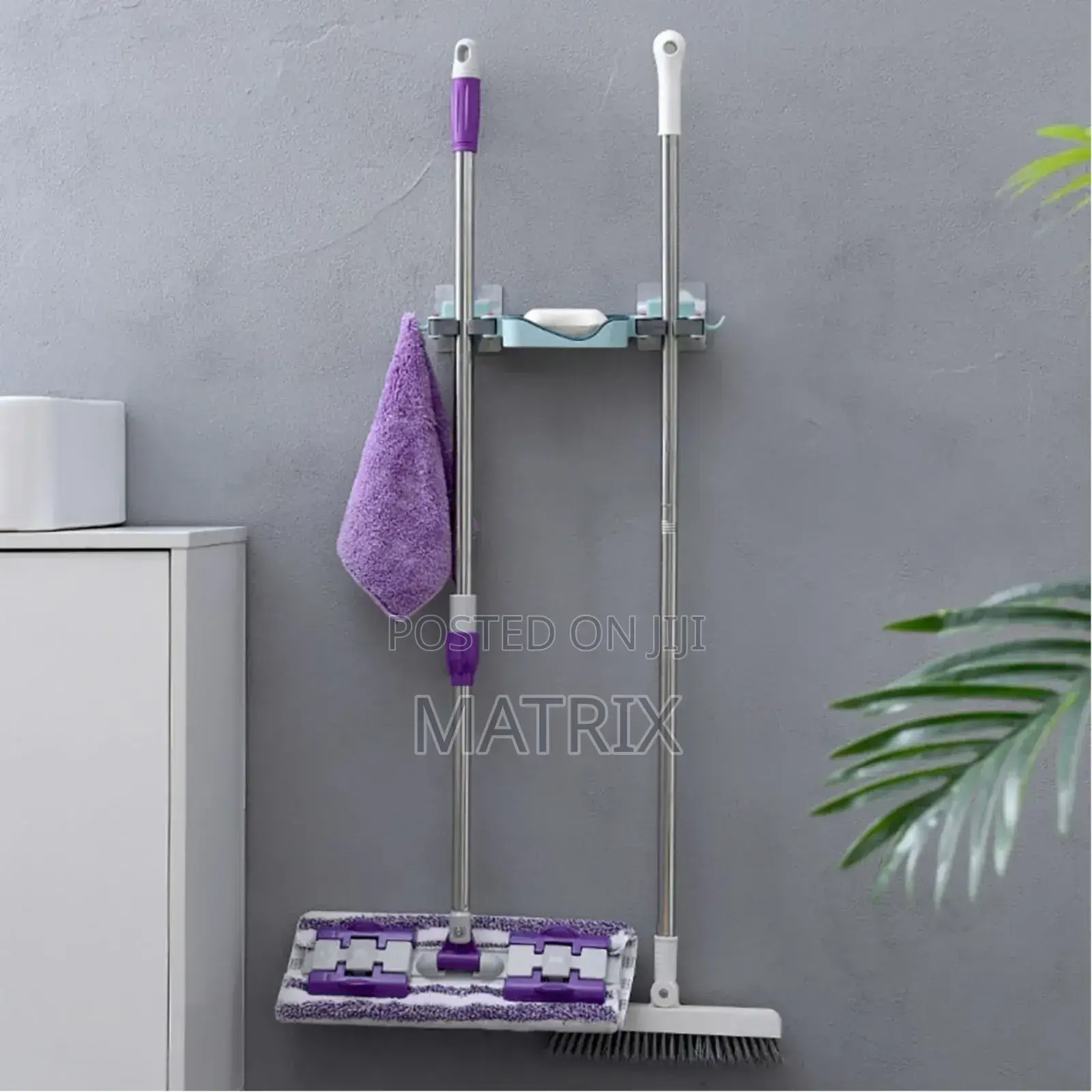 Mop Holder Brush Storage Rack Soap Dish Box Wall Mounted Organizer