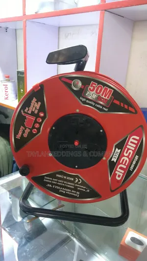 50m Heavy Duty Cable Reel With Thermal Cut-Out, Metal Stand and Handle