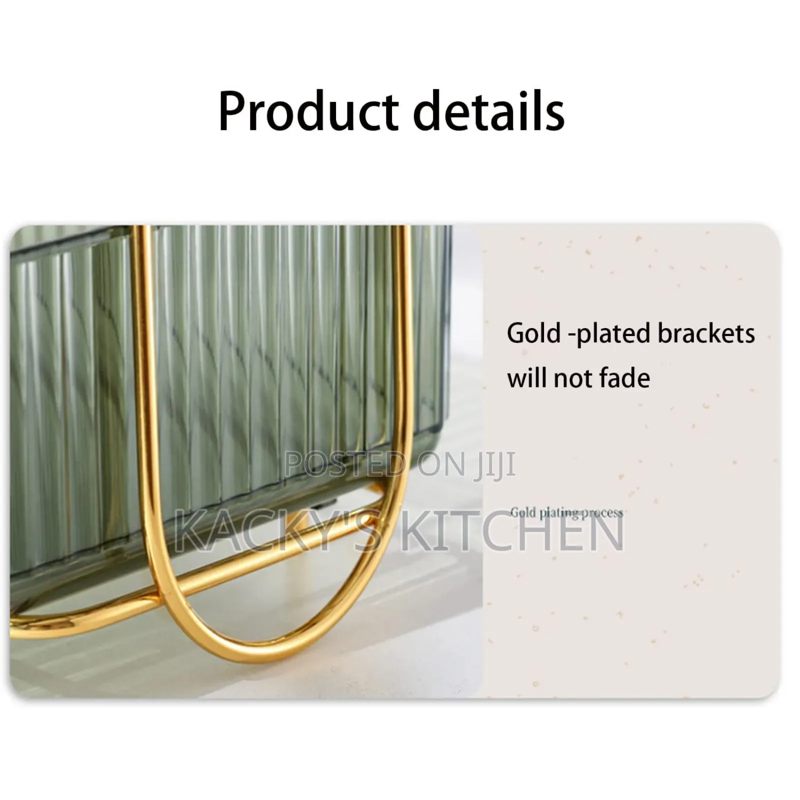 Two-Tier Clear Acrylic and Gold-Toned Metal Makeup Organizer Rack.