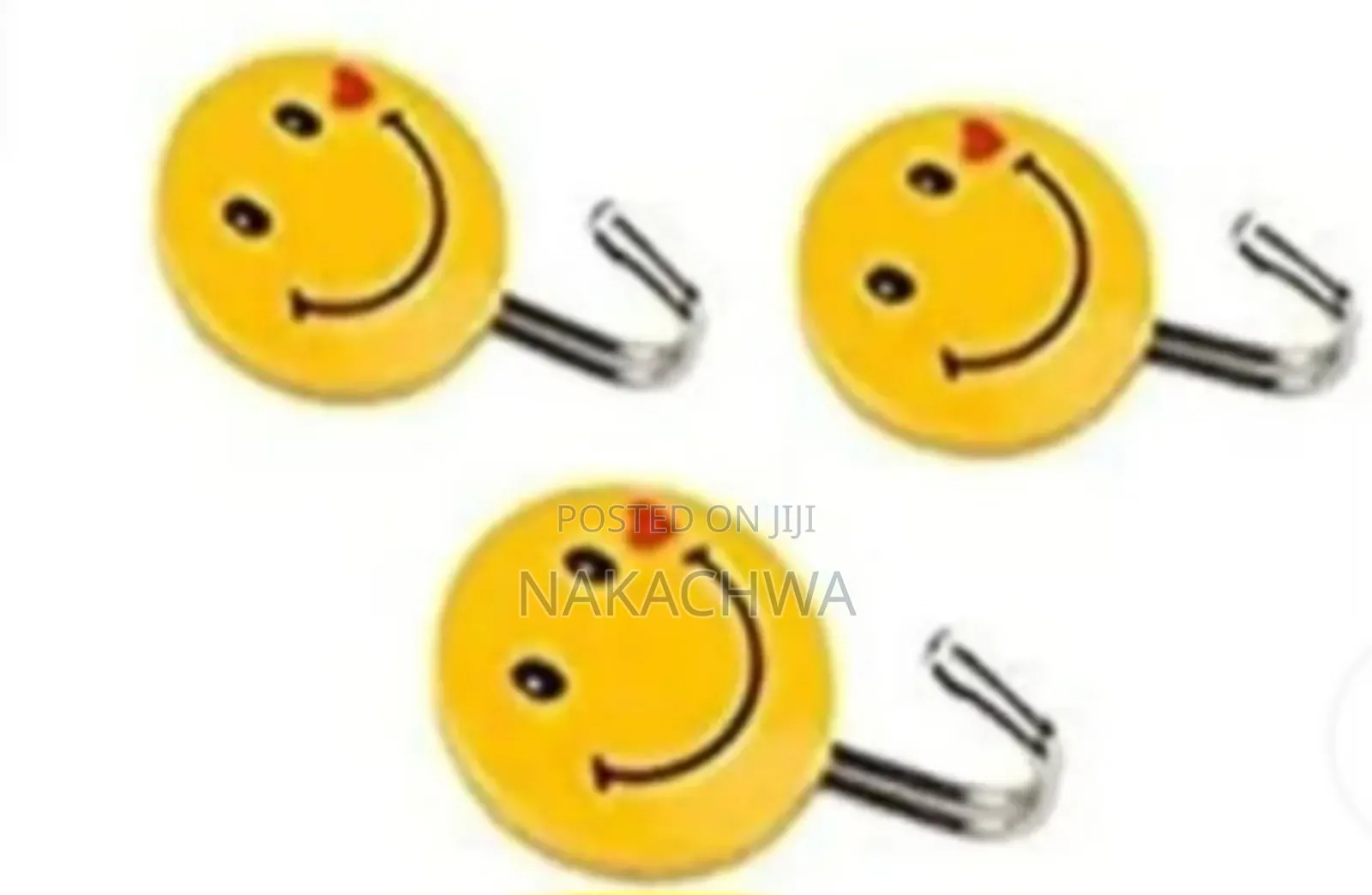 10 Pieces of Self Adhesive Smiley Wall Steel Hooks