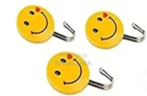 10 Pieces of Self Adhesive Smiley Wall Steel Hooks