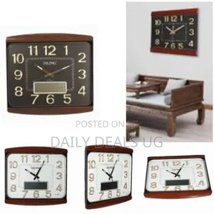 Home Decoration Plastic Diling Square Clock Large LCD Date Nightlight