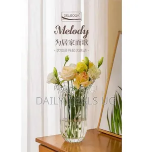 Thickened Crystal Flower Glass Vase for Decor Home Handmade