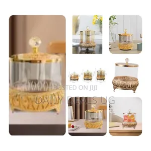 20*14cm Fityle Glass Candy Jar With Lid Sugar Bowl Holder Decoration