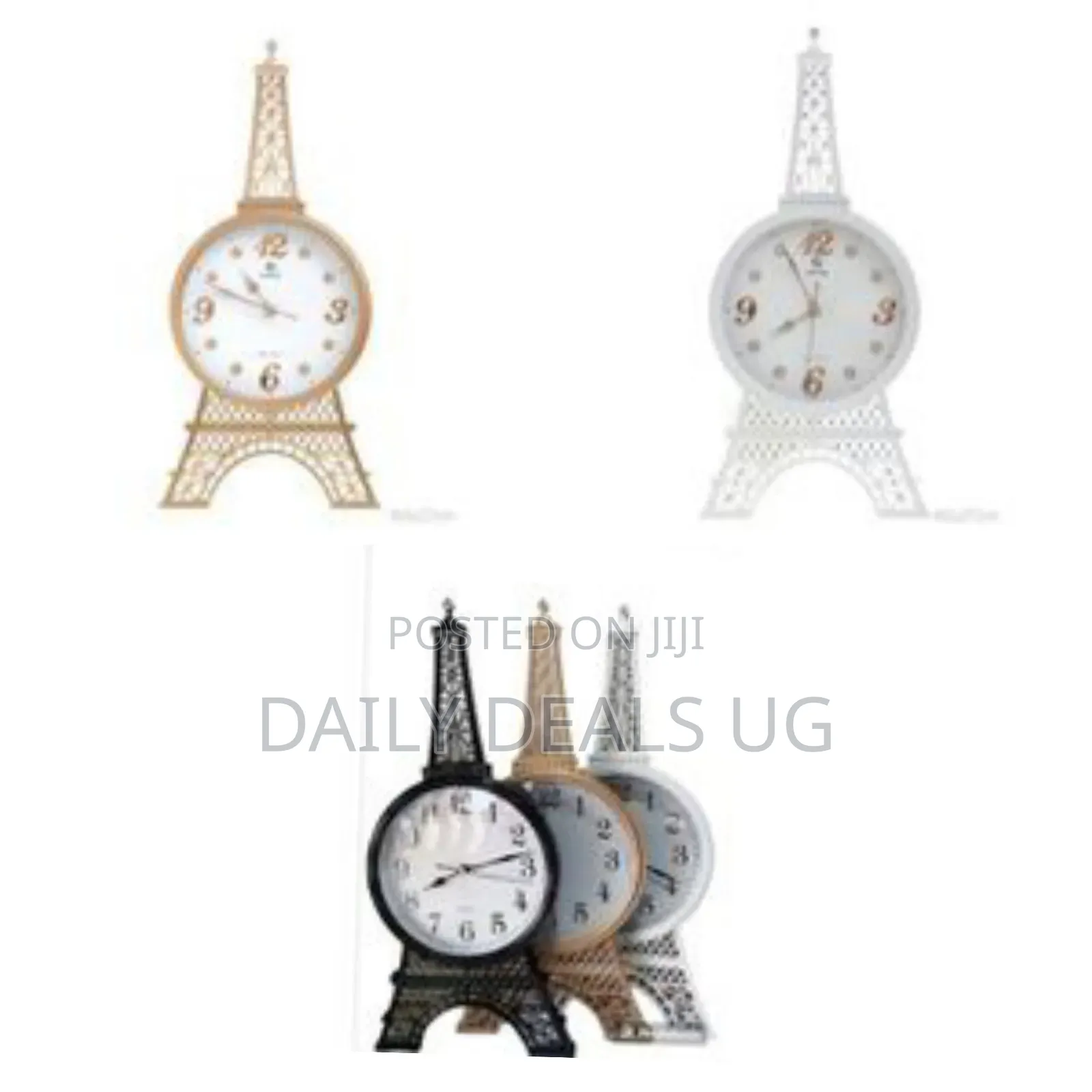 Stainless Steel Wall Clock Eiffel Tower Exterior Mouldable Design