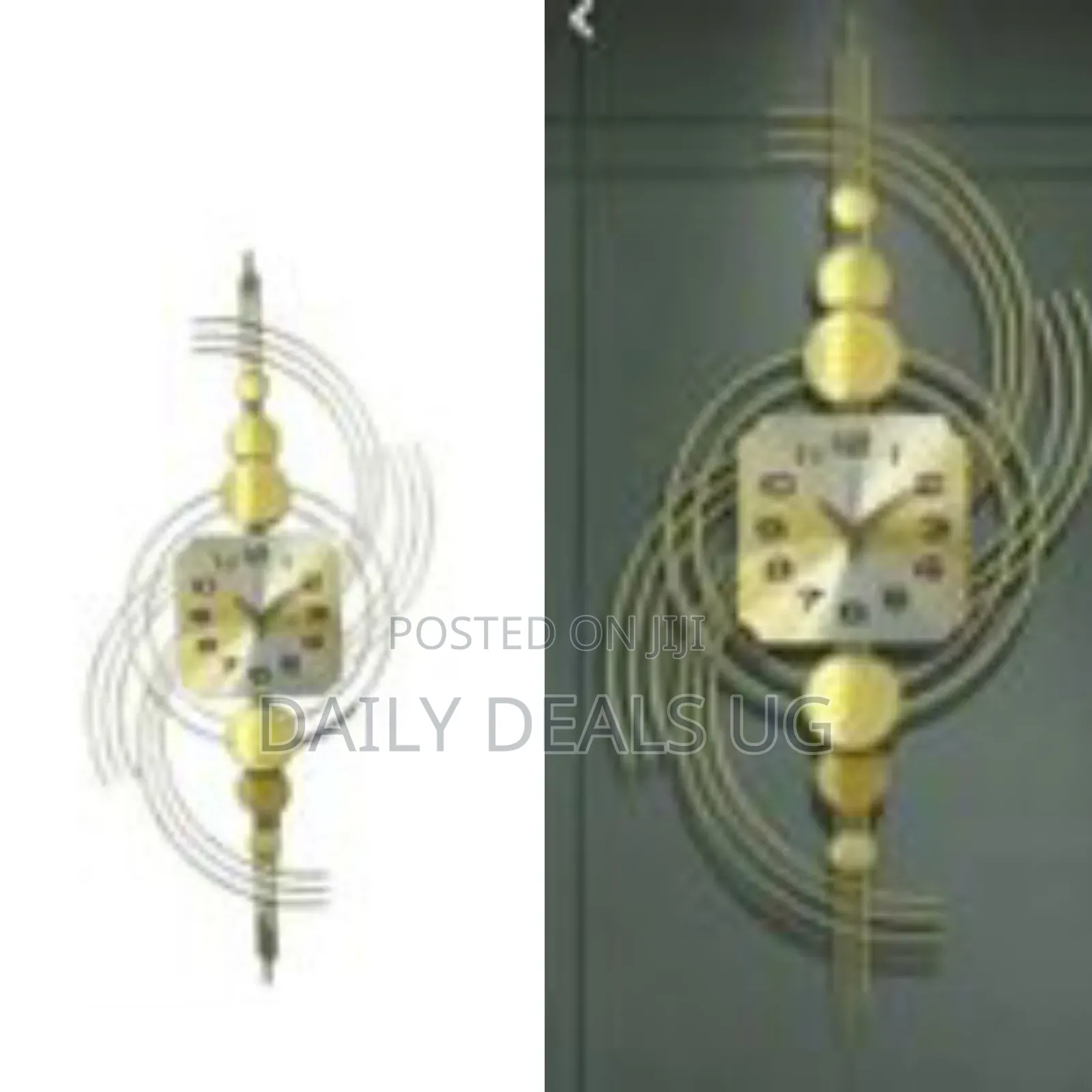 Decorative Square Wall Clock-Living Room Office Removable Mute Clock
