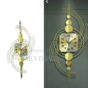 Decorative Square Wall Clock-Living Room Office Removable Mute Clock