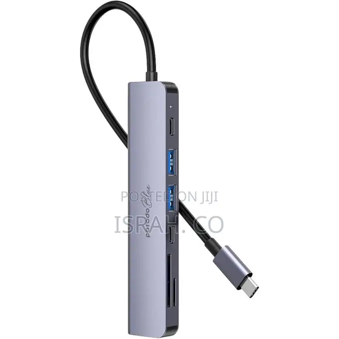 Porodo Blue 7in1 Hub Hdmi 2xusb-a 2xusb-C Sd Microsd