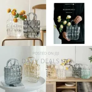 Purse Flowers Glass Bag Vase Handbag Unique
