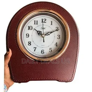 Analog Leather Coat Hotel Alarm Beep Clock Desk Clock