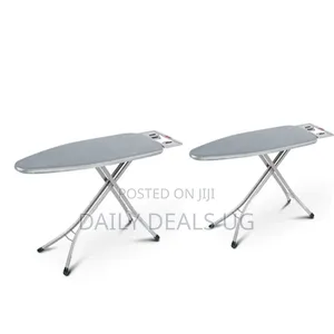 48*15 Inches Foldable Ironing Board With Aluminum Stands-Grey