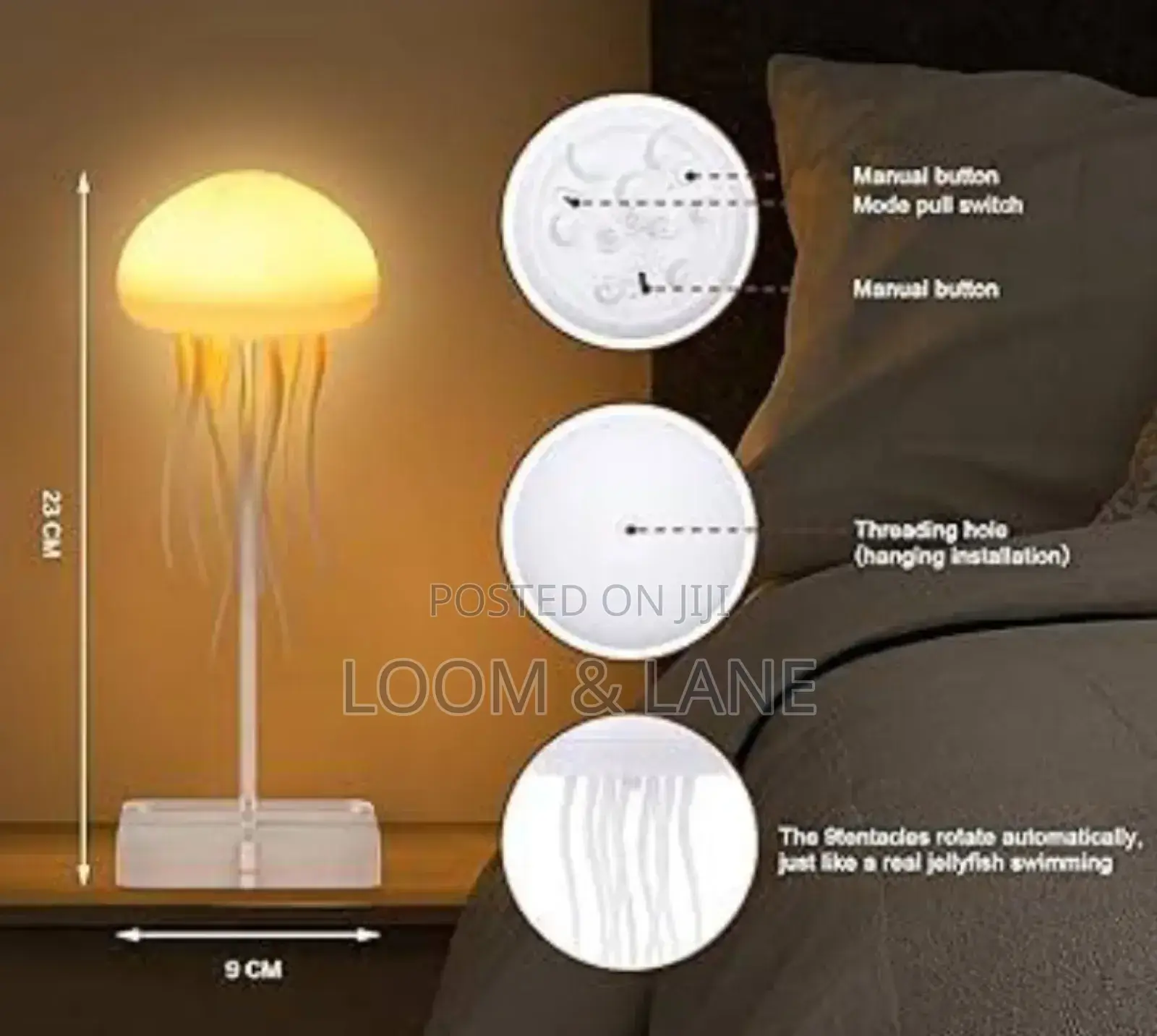 Led Portable RGB Gradient Jellyfish Bedside Lamp