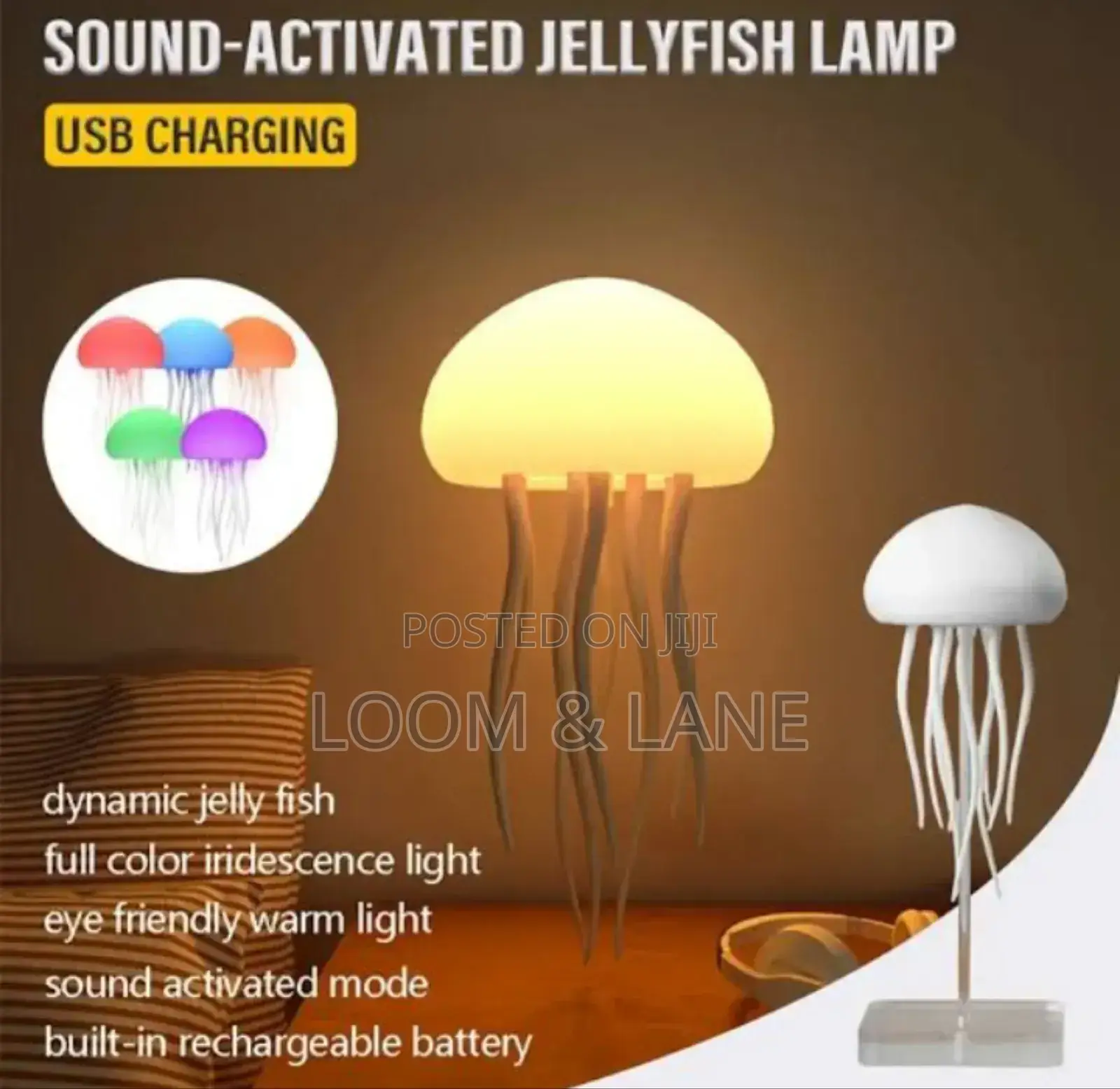 Led Portable RGB Gradient Jellyfish Bedside Lamp