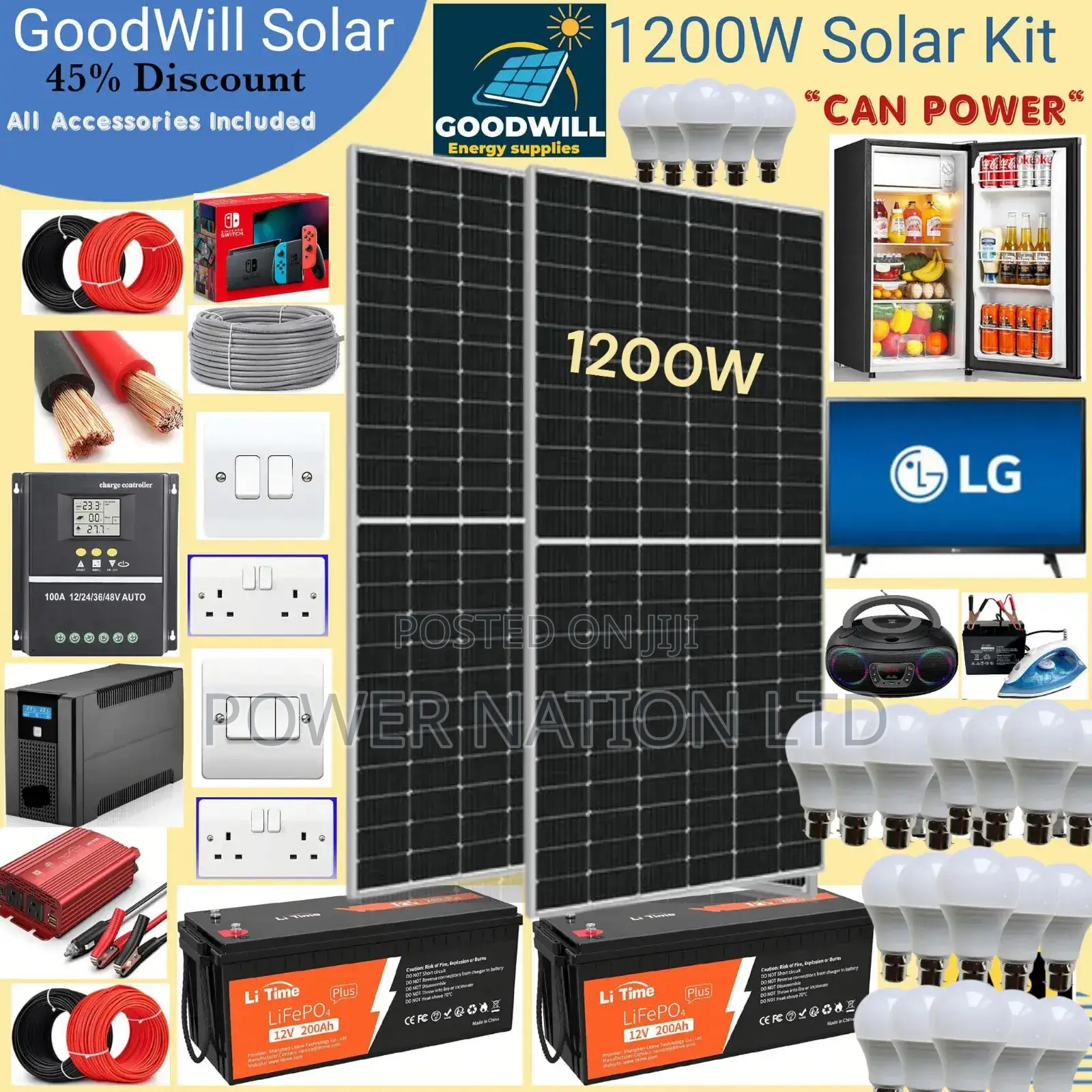 1200w Goodwill Solar System Full Kit