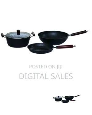 3 Piece Non-Stick Saucepan, Frying Pan