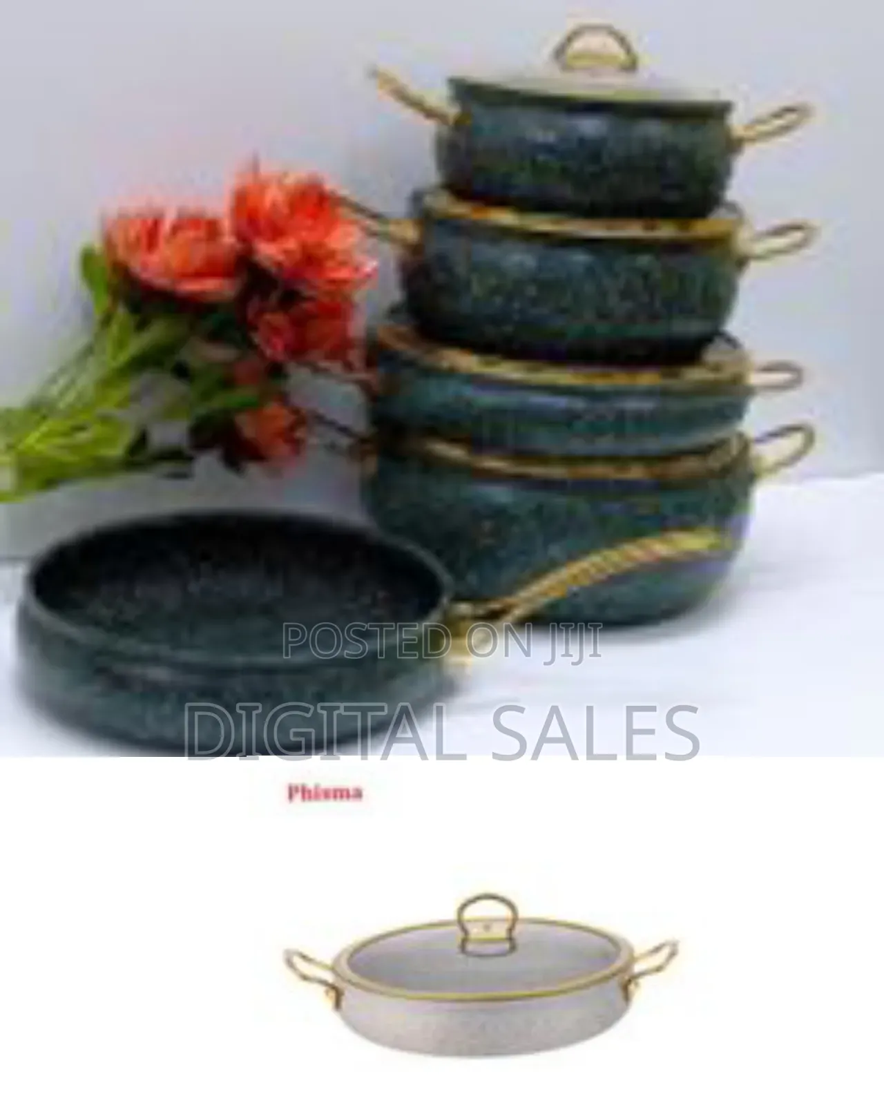 9pcs Aluminium Cooking Pots and Pans Granite Cookware Torage
