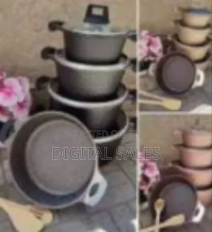 10 Piece Granite Non-Stick Saucepan Cookware Pots Serving