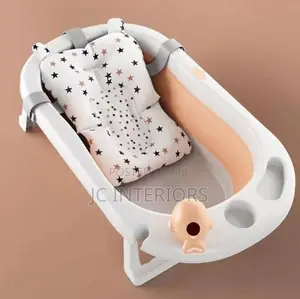 Foldable Baby Bathtub With a Bath Cushion,