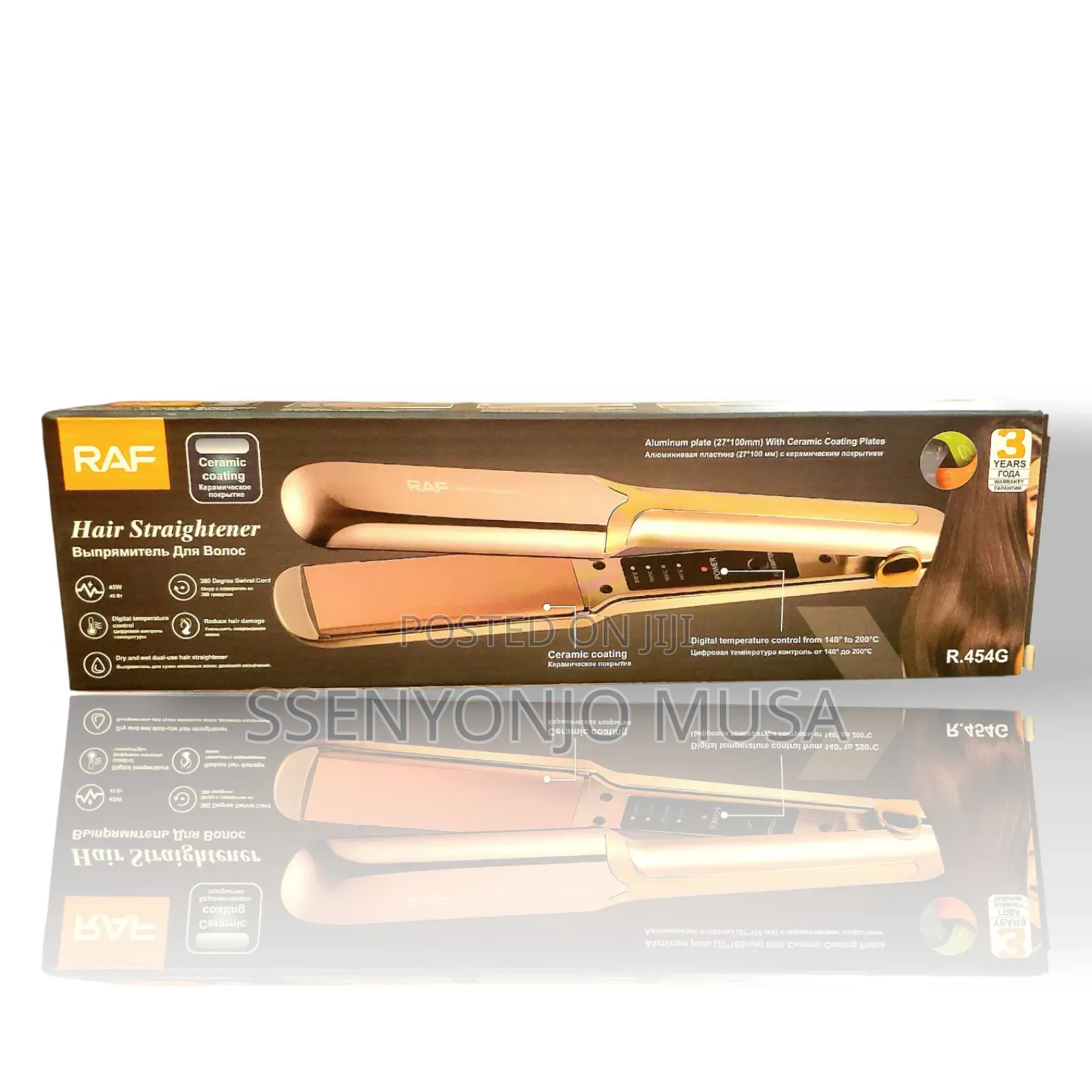 Raf Hair Straightener - 45w, Digital Temperature Control-