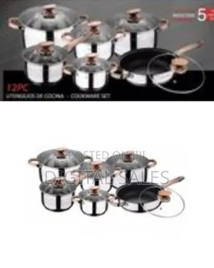 Kaisa Villa 12 Pieces Flash Heavy Stainless Steel Saucepans