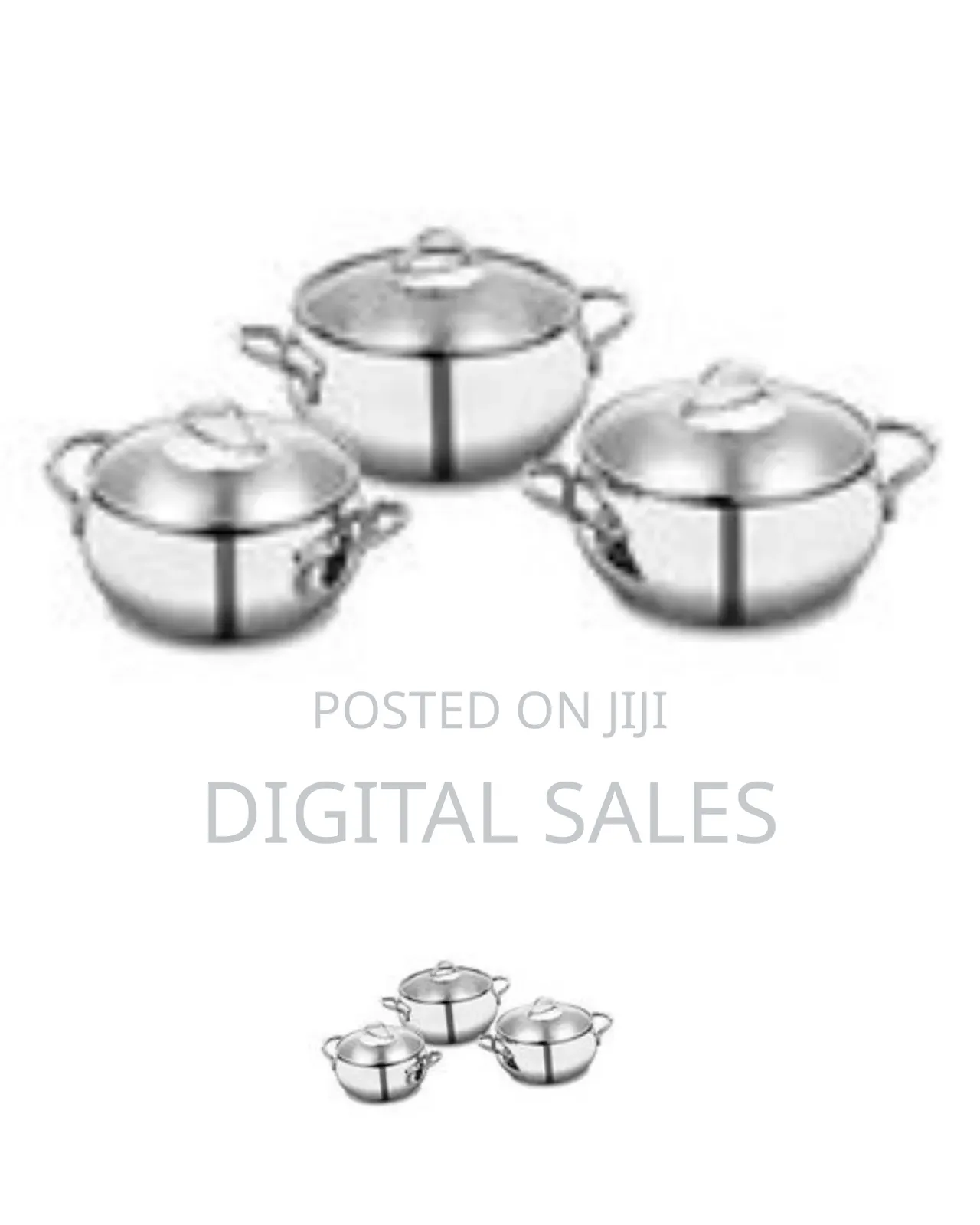 6 Piece Stainless Steel Saucepans Cookware